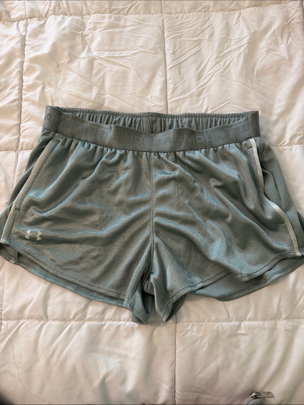 Under Armour Women's Sage Green Athleisure Mesh Shorts